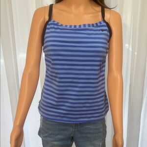 Nike Striped Blue and Black Swim Camisole